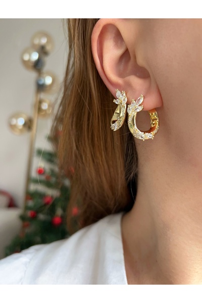 ToffyStore أقراط بيضاوية غير متماثلة فاخرة