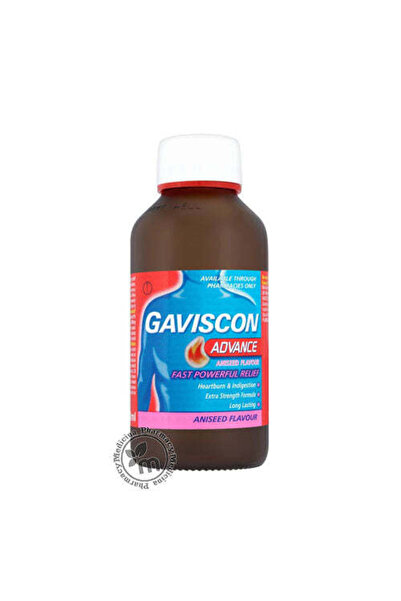 Gaviscon شراب متطور بنكهة اليانسون لعلاج حرقة المعدة وعسر الهضم، 300 مل