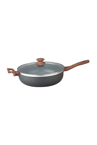 Alberto Aluminum Frying Pan With Lid Dark Grey 30cm
