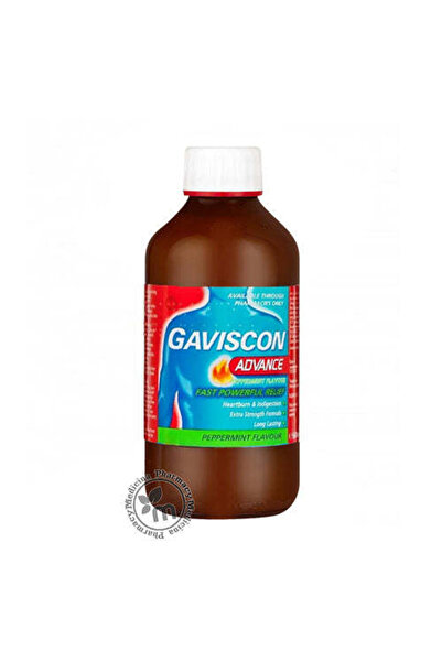 Gaviscon شراب متطور بنكهة النعناع لعلاج حرقة المعدة وعسر الهضم، 300 مل