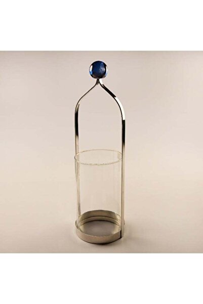 homez Stainless Steel Candle Holder Yaqut Collection, Silver