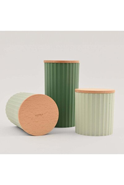 Pentola 3pcs storage canister set, green