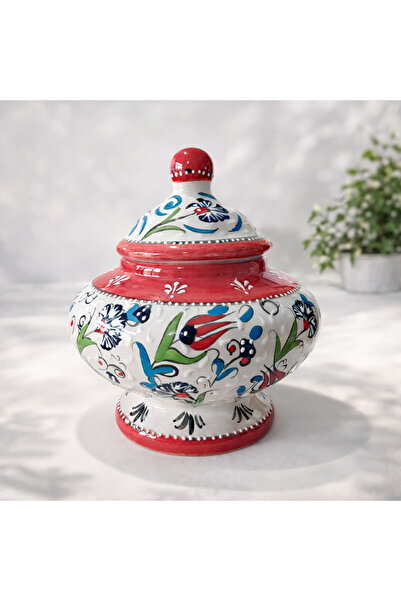 RGS HOMELİFE Χειροποίητο Διακοσμητικό Βάζο με Καπάκι & Κύβος Μελιού - 18 εκ.