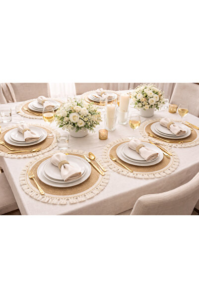 ecrella 6'lı Hasır Supla | El Yapımı Püsküllü Amerikan Servis | Gold Detaylı ...