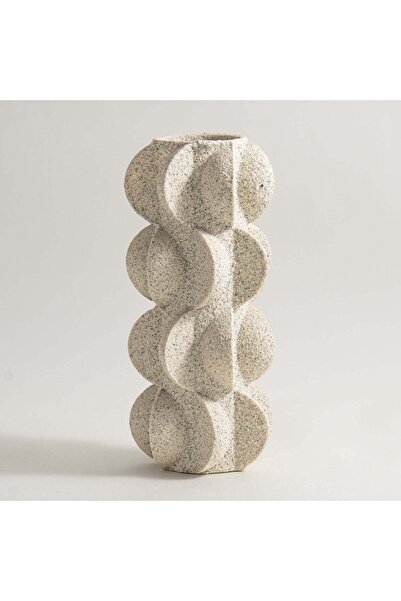 homez مزهرية راتنج مقاس 15.3*15.3*30.5سم، أوف وايت