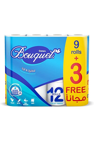 Sanita Bouquet ورق تواليت (9 لفات + 3 لفات مجانية) طبقتان 200 ورقة