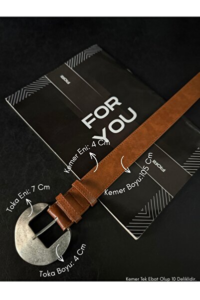 Fiori Women's Faux Leather Oval Buckle Belt, Jacket Belt, Shirt Belt, Dress Belt