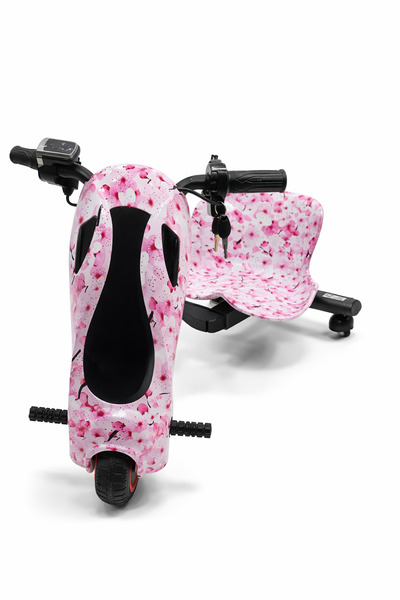 Scooter Kids' electric drift scooter with a pink floral design - 3 wheels, 36...