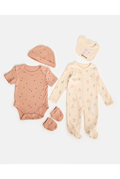 REDTAG Baby Pink Printed Gift Set (5 Piece)