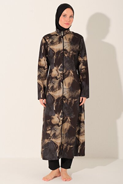 ALFASA Suella Patterned Long Hijab Swimsuit - Alf26540