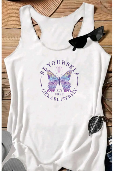SUNFREE Popular Butterfly Printed Swimmer Women's T-Shirt