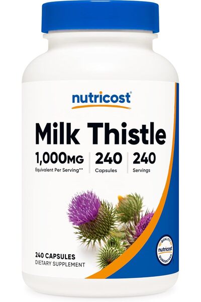 Nutricost مستخلص شوك الحليب 240 كبسولة تكفي لـ 240 حصة لكل زجاجة - نباتي، خال...