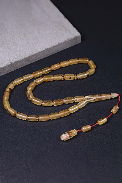TESBİHKENTİ 2Nd Quality Workmanship Rock Drop Amber Prayer Beads with Capsule...