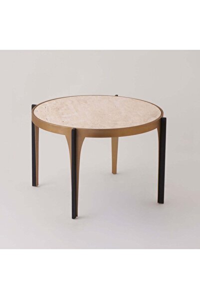 Generic Homez Travertine Marble Side Table, Brown