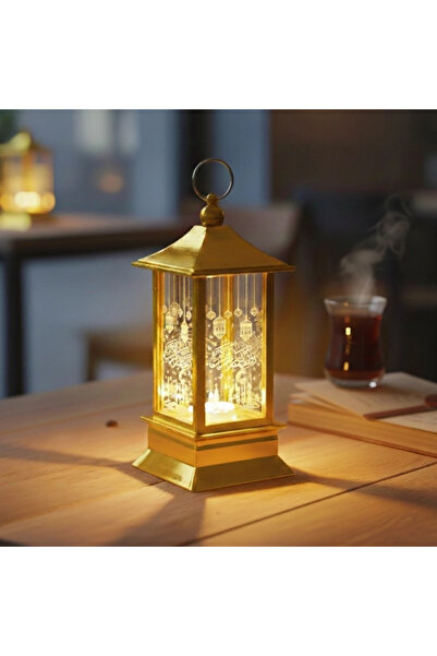 özssa Ramazan Temalı Gold Kare Kubbe LED Lamba