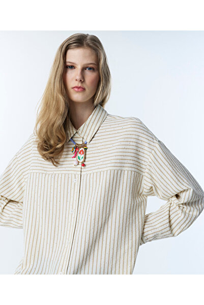 Twist HOTFIX BASKILI ÇİZGİ DESEN GÖMLEK