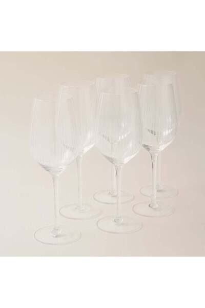 LA MESA 6 pcs stem glass striped 8.5*8.5*25.5 cm
