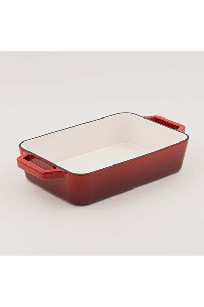 Alberto صينية خبز من الحديد الزهر مستطيلة 20*30 سم، حمراء