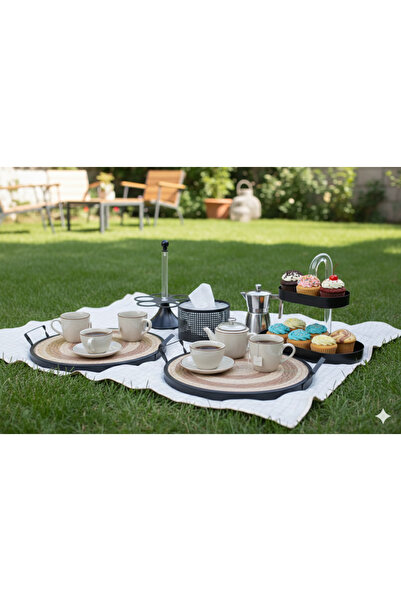 Generic An elegant hospitality set including a dessert stand, serving trays, ...