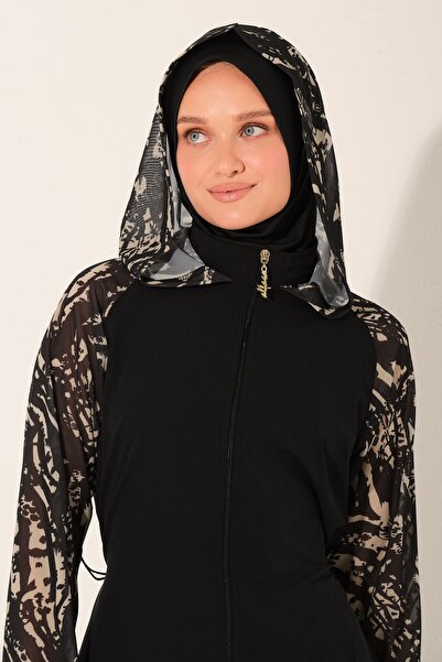 ALFASA Essa Tulle Hooded Sport Lycra Long Hijab Swimsuit - Alf26562