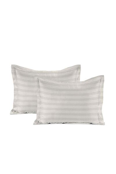 AMBRA قطعتان من أغطية الوسائد القطنية الكريمية المقاومة للرطوبة، مقاس 50 × 75...