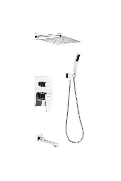 Milano Plus Yana Three Way Concealed Rain Shower Set - Chrome Finish, Brass S...