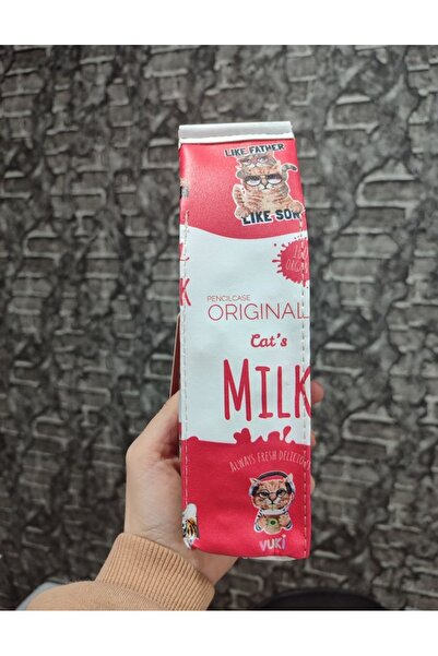 senacacollection Cat Milk Box Model Pencil Case Pen Holder 21.5X5.5 cm