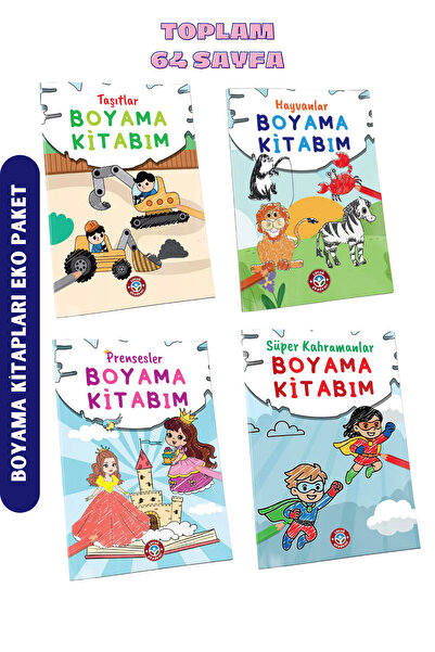 Çocuk Akademi Süper Dörtlü Boyama Kitapları Eko Paket