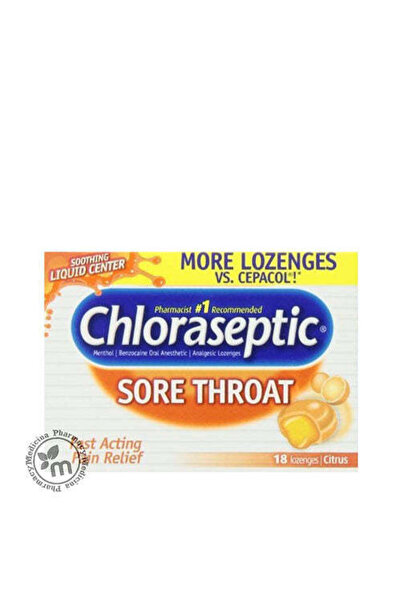 chloraseptic أقراص استحلاب سريعة المفعول لتخفيف التهاب الحلق بنكهة الحمضيات، ...