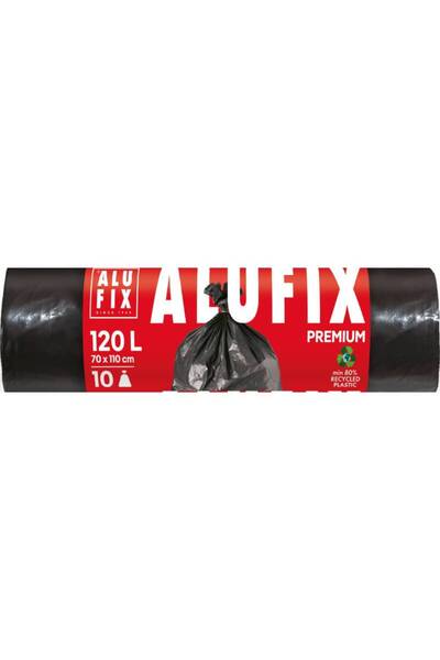 alufix Saci de curățare 120 L 70 x 110 cm LDPE negri 10 buc/rolă