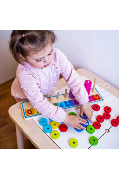 woopie Puzzle din lemn Învățarea Numărătorii și a Culorilor Montessori 56 piese.