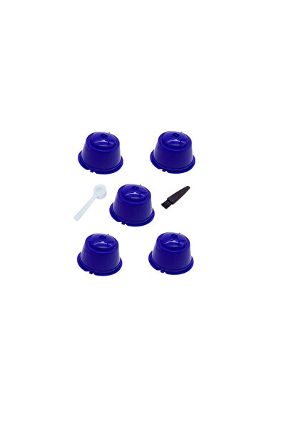 OEM Set 5 Capsule cafea, reutilizabile, compatibil Dolce Gusto, albastru inch...