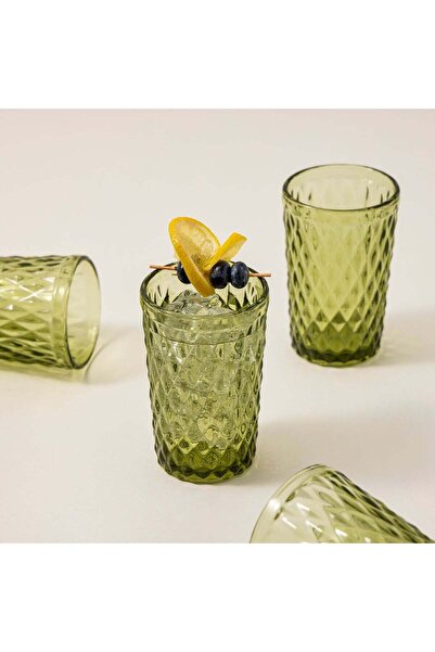 LA MESA 4 Pcs Embossed Green Tumbler