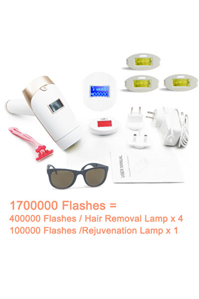 Choice4 1700K Flashes Updated Laser Hair Removal 2in1 Replaceable Lamp Rejuve...