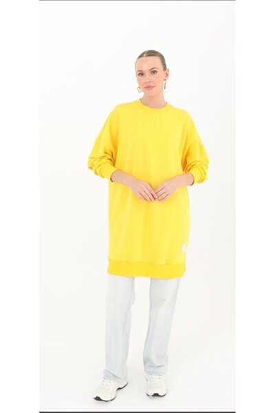 ThisBest Puane Soul Organic Cotton Crew Neck Two Yarns Yellow Tunic