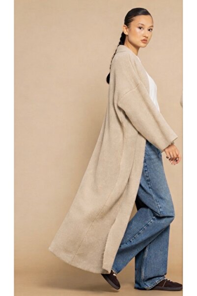 St boutique Maxi Uzun Şal Yaka Hırka