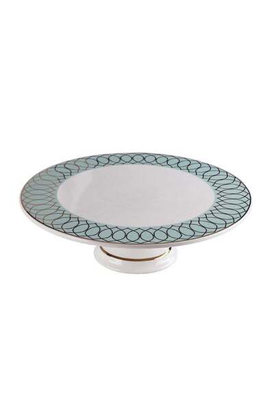 LA MESA Fairouz Footed Cake Stand Green/White