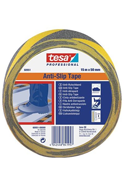 Tesa Bandă antiderapantă galbenă/neagră 15m 50mm