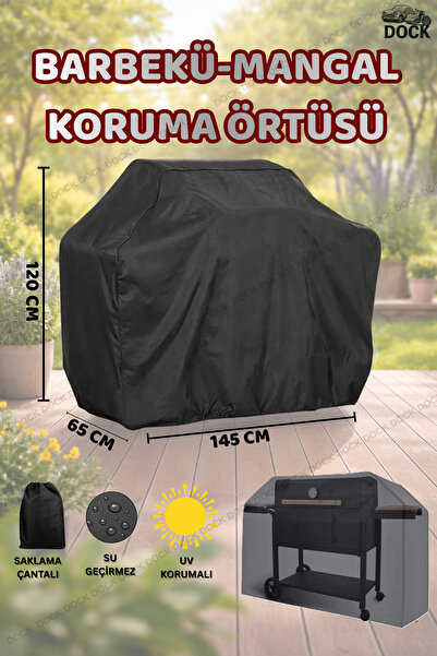 Dock BÜYÜK BOY BARBEKÜ-MANGAL KORUMA ÖRTÜSÜ SİYAH (4 MEVSİM)