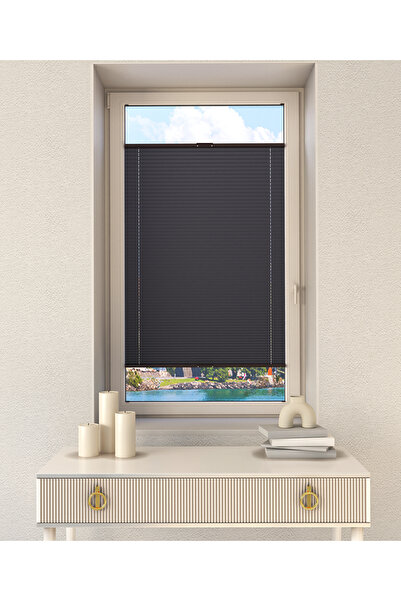 Trend Plise Perde Antrasit Plise Katlanır Cam Balkon Perdesi - Ofis Perdesi -...