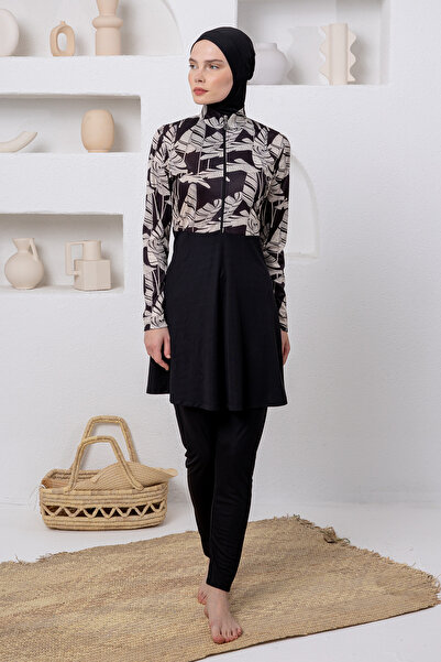 ROZAMAY Zavene ελαστικό ύφασμα Μακρυμάνικο Μαγιό Χιτζάμπ 3123