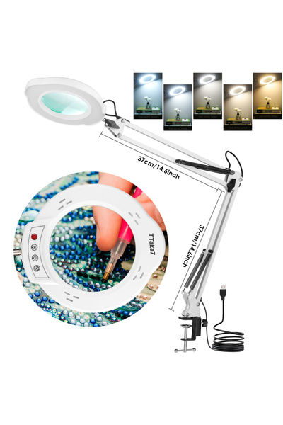 Choice White long style 4.3" Real Class 10X Magnlification Stepless pimming 5...