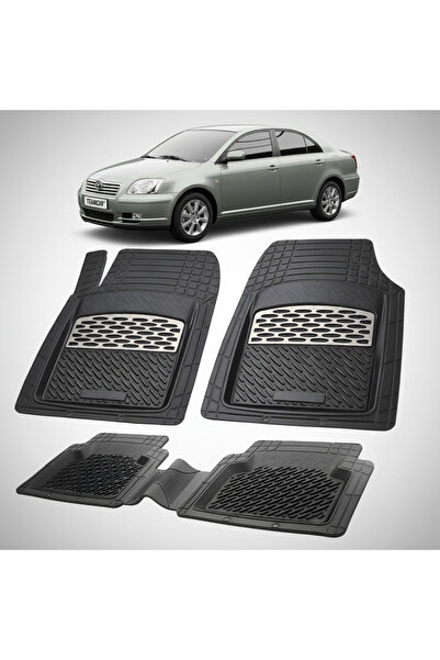 TEAMCAR Χαλάκια αυτοκινήτου συμβατά με Toyota Avensis T25 (2003-2009) Ασημί