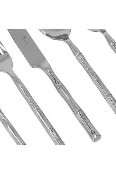 LA MESA طقم أدوات مائدة من الفولاذ المقاوم للصدأ باللون الفضي مكون من 20 قطعة