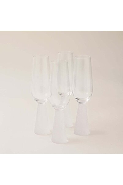 LA MESA 4 pcs juice glass ribbed with frosted bottom 6*6*22.5 cm