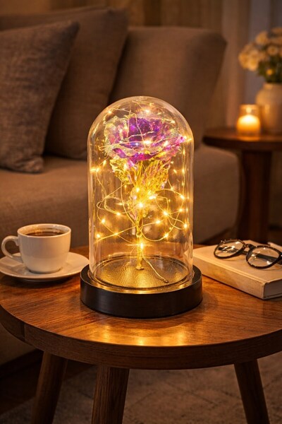 Lexi Bella Sevgiliye Özel Günlere Dekoratf Hediye Mika Fanus İçinde Solmayan ...