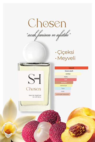 SH FRAGRANCES Chosen EDP Kadın Parfüm | Çiçeksi Meyveli | Şeftali-Litchi | Za...