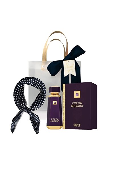 FRENCH AVENUE Cocoa Morado Set, Eau de Parfum, Unisex, 100 ml + Satin Scarf +...