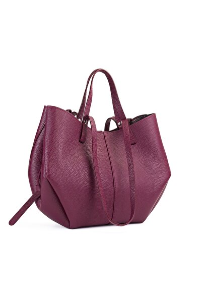 Posete Fagaras Poseta Piele Mirai - Visiniu, Geanta Casual din Piele Naturala...