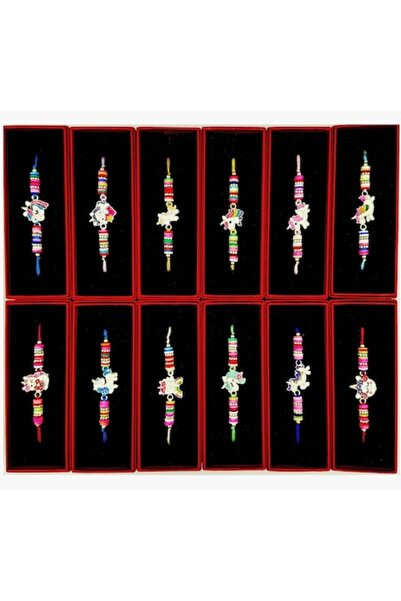 OricareFain Set of 12 Martisor Bracelets with Boxes, Adjustable Length, Multi...